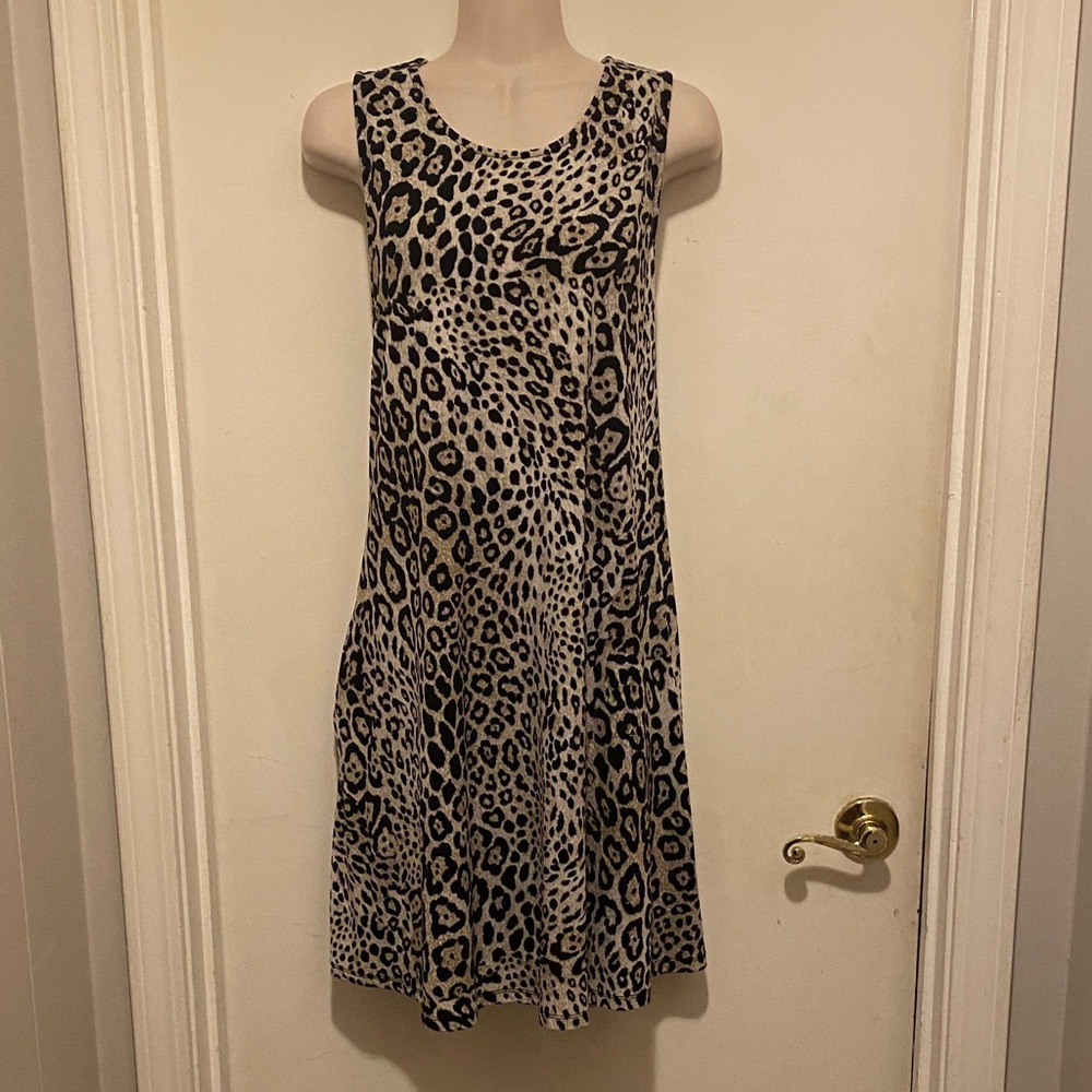 Premise Black and Cream Animal Print Mini Dress